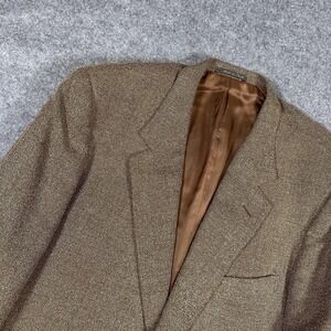 Corneliani Barneys New York Blazer Mens 42L Brown Wool Silk Sport Coat Italy